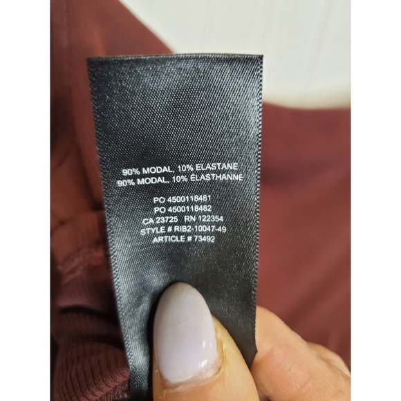 Sunday Best Women's Ruched‎ Long Sleeve Crop Top Square Neck Blouse Burgundy - Picture 6 of 6